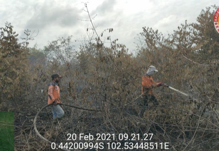 Lahan di Desa Talang Jerinjing Kabupaten Inhu Terbakar
