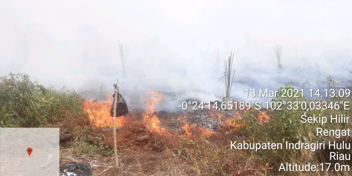 Kebakaran Lahan Sekip Hilir ,Kecamatan Rengat