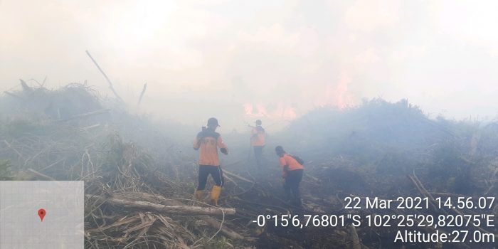 Kebakaran Lahan Barito , Redang , Kecamatan Rengat Barat , Kabupaten Indragiri Hulu