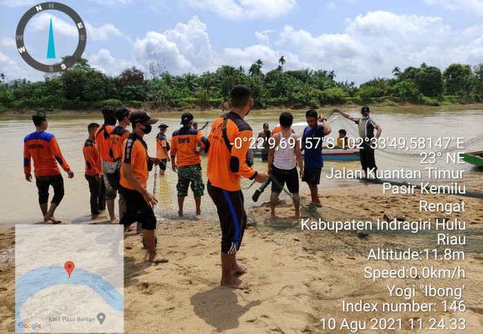 Korban tenggelam di Desa Pasir Kemilu, Kecamatan Rengat